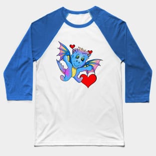 Big Hug from a Cute Flying Cartoon Dragon Baseball T-Shirt